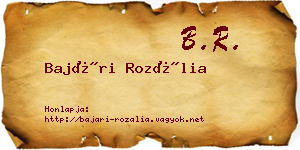 Bajári Rozália névjegykártya